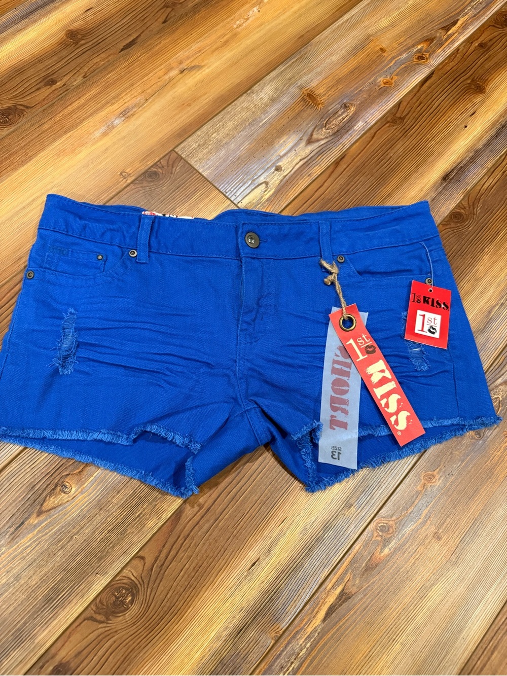 Royal Blue Denim Cutoff Shorts